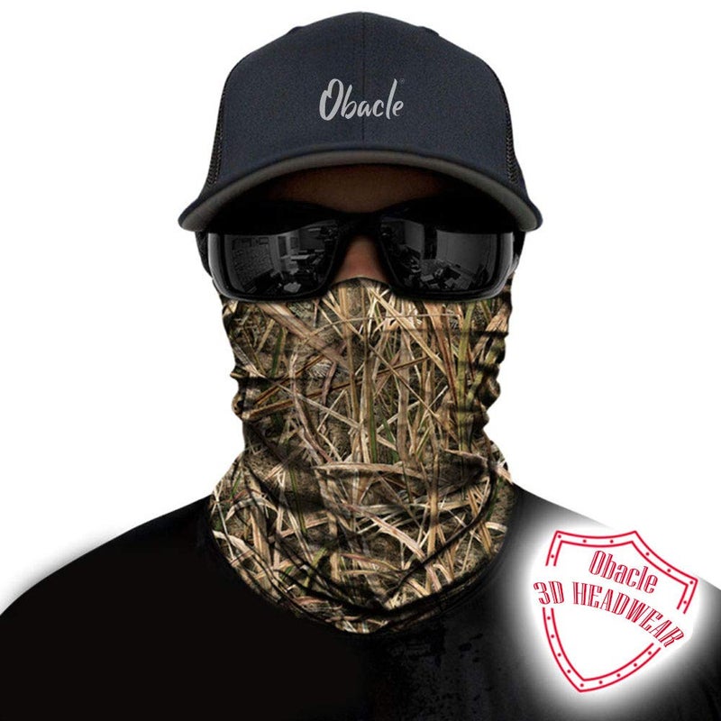 Obacle Camo Half Face Mask for Hunting Sun Dust Wind Protection - Durable Camo Headband For Men Women, Seamless Lightweight Thin Breathable Mask for Outdoor Sports (Grass Withered Light Brown) - Image 2
